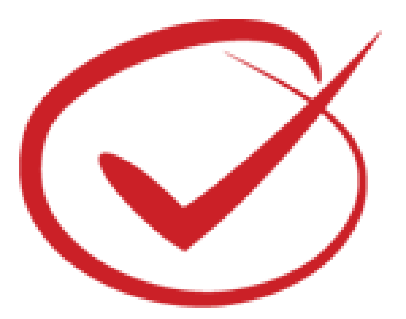 Red Hand-Drawn Checkmark in Circle