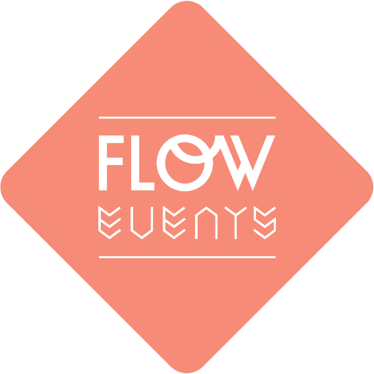 Coral Rounded Diamond Flow Events Logo Badge