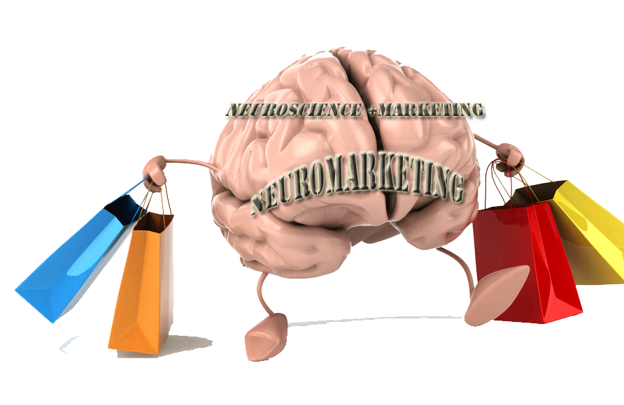 Cartoon Brain Holding Shopping Bags