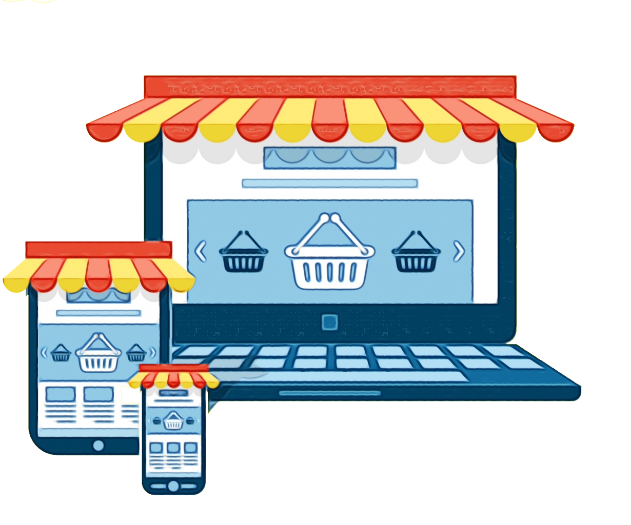 Online shopping Watercolor Paint Wet Ink Web Development Digital Marketing Ecommerce Web Design transparent bac