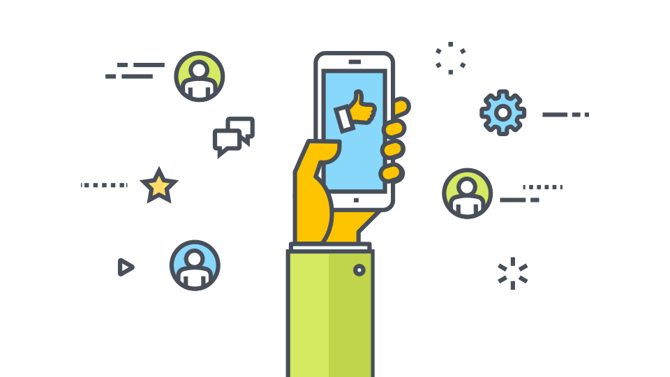 Flat Hand Holding Phone with Thumbs-Up