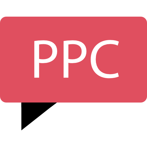 Red PPC Speech Bubble with White Letters