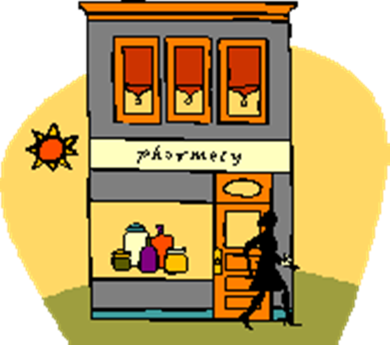 pharmacy pharmacist marketing clip art drugstore building cliparts