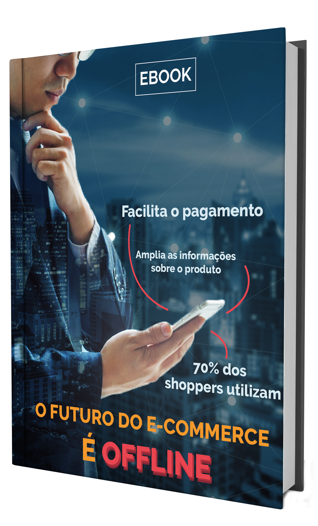 Ebook Cover Mockup, Man Holding Smartphone