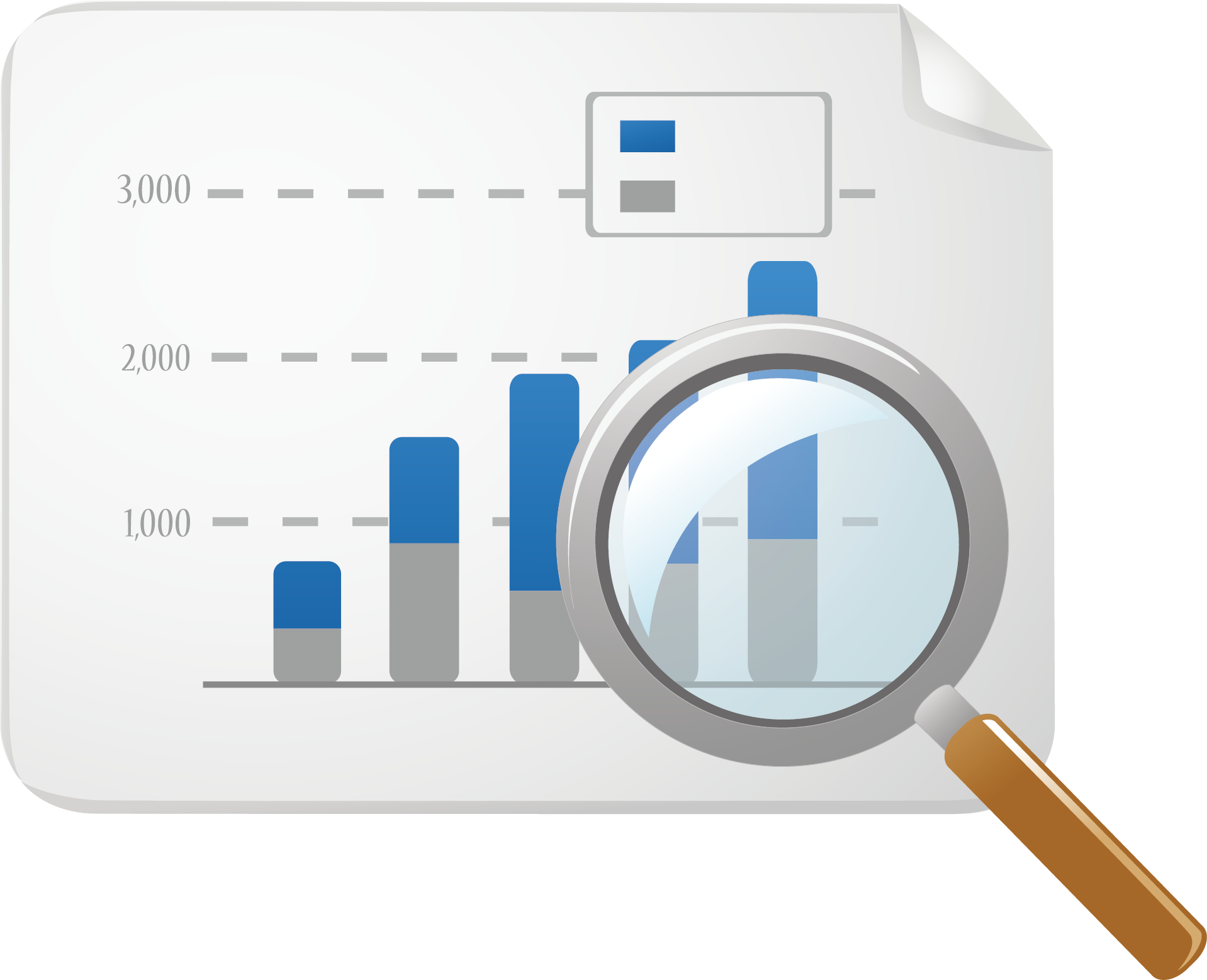 portfolio analysis business market company magnifying glass vector material png