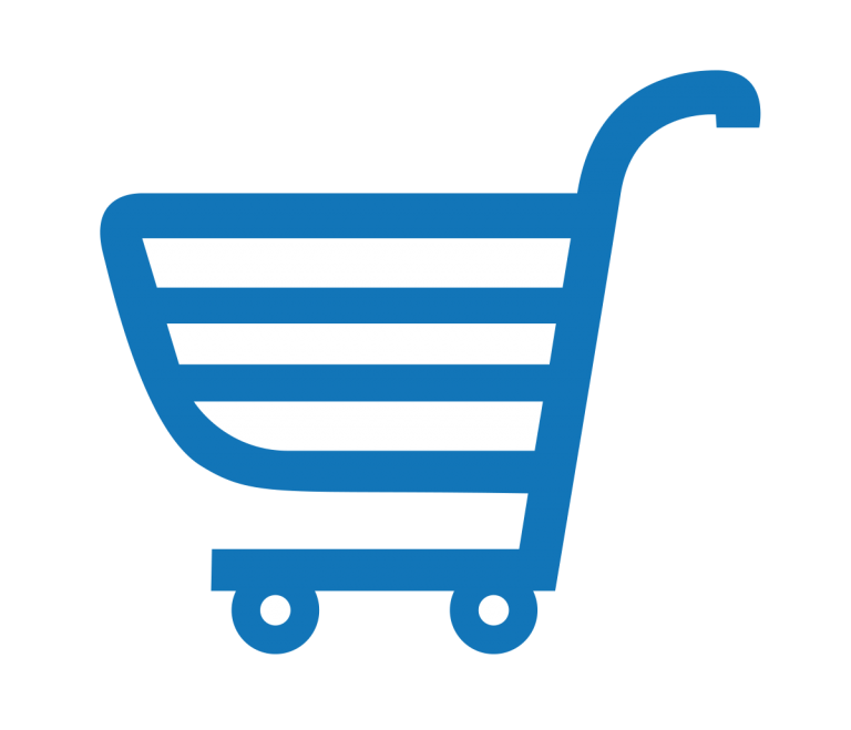 Blue Outline Shopping Cart Icon