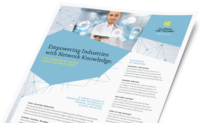 Tilted Corporate Brochure with Man and Tablet