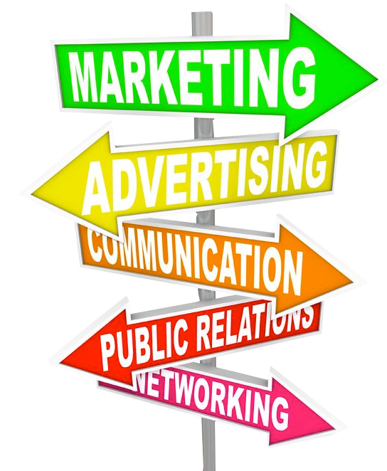 Multicolor Marketing Signpost with Arrows