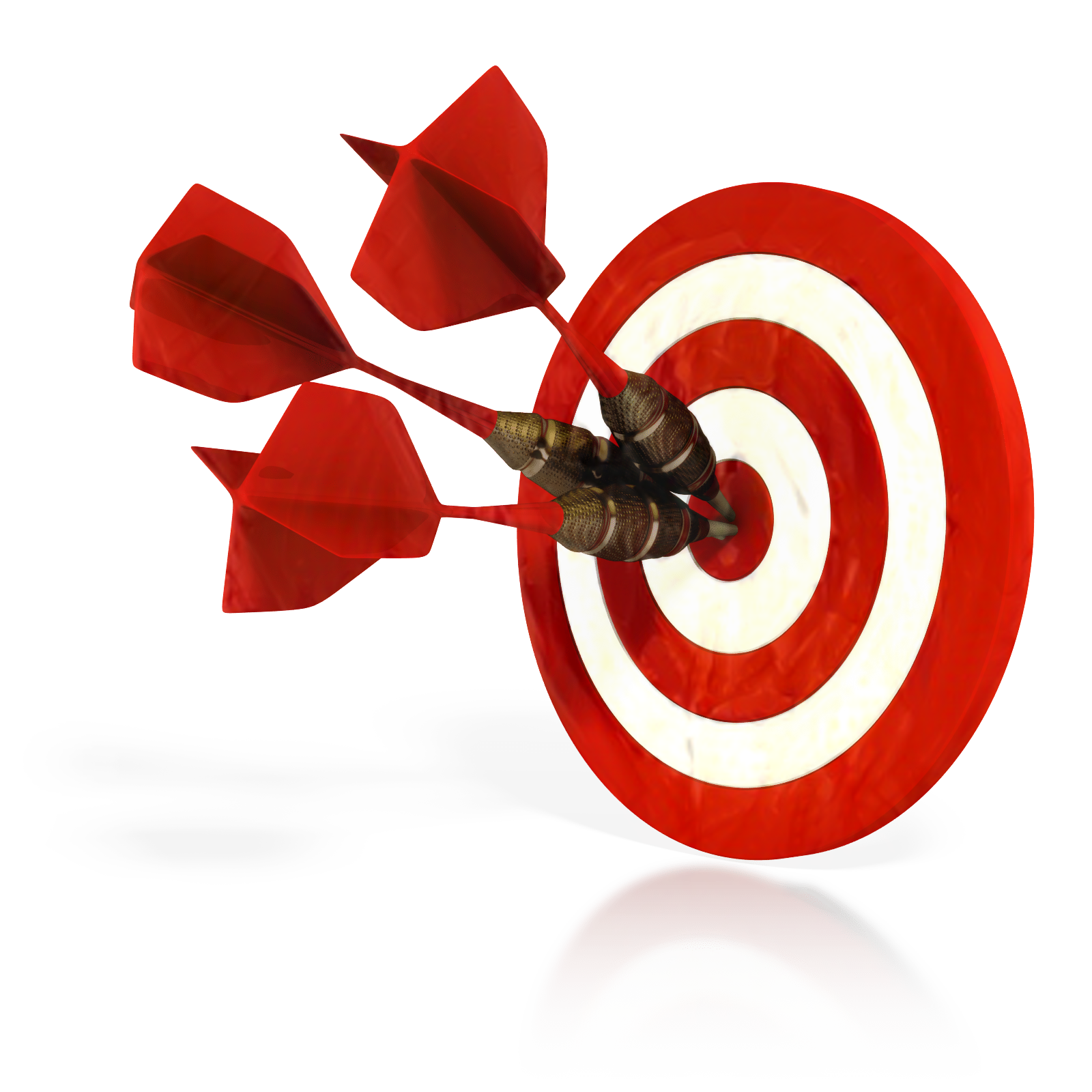 Red Bullseye Target with Three Darts