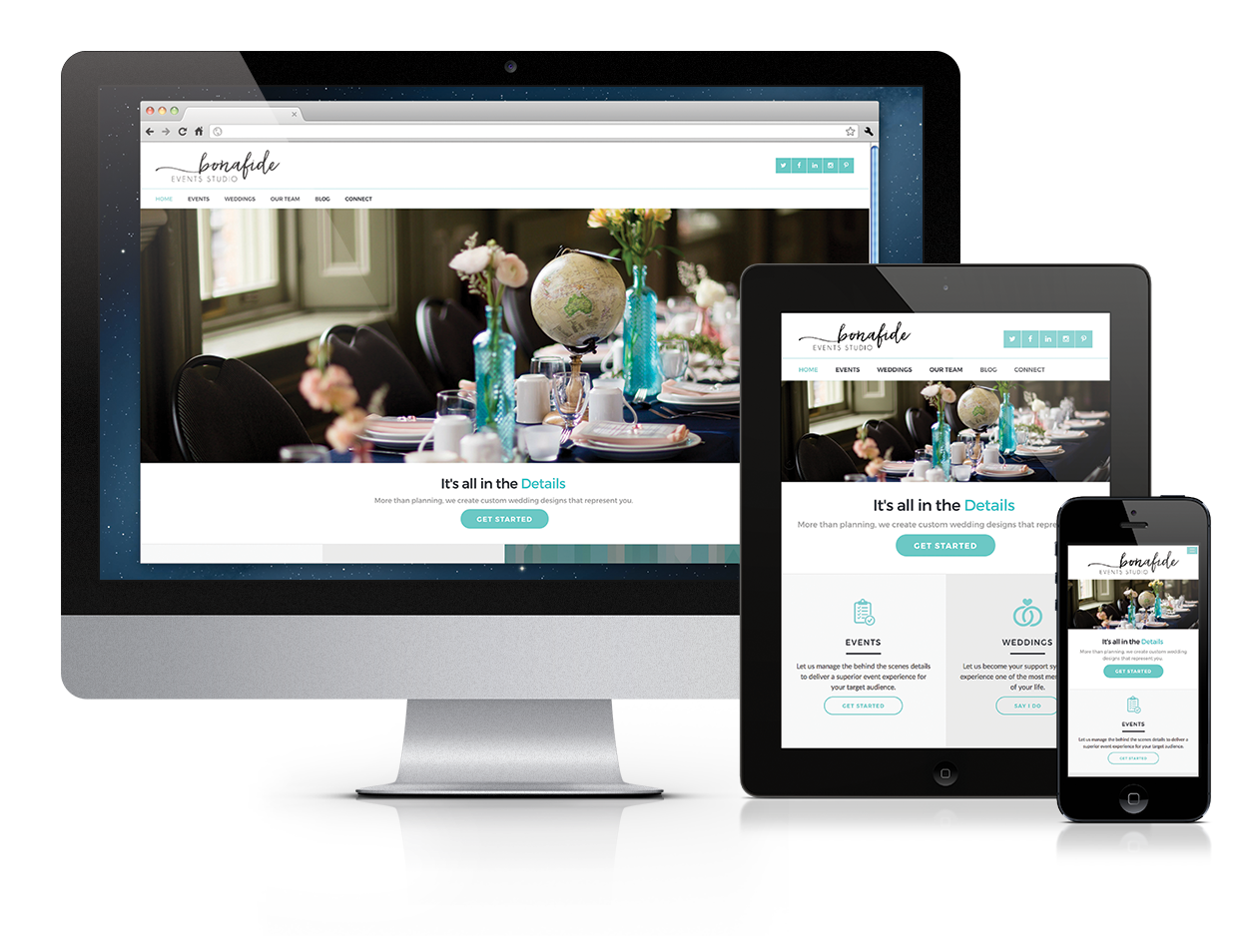 Responsive Events Studio Website Mockup Set