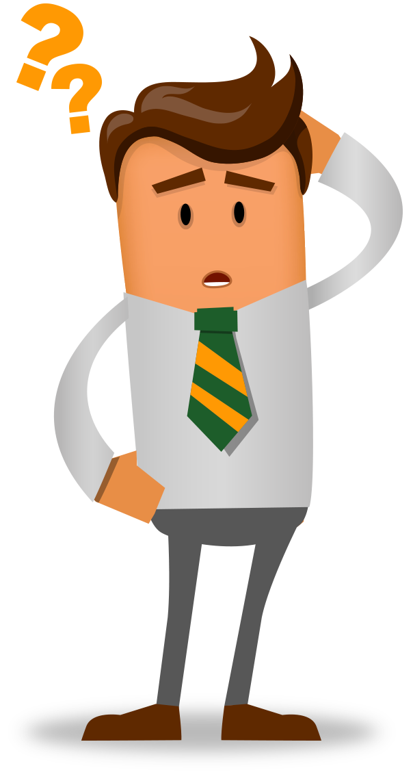 Confused Cartoon Businessman Scratching Head