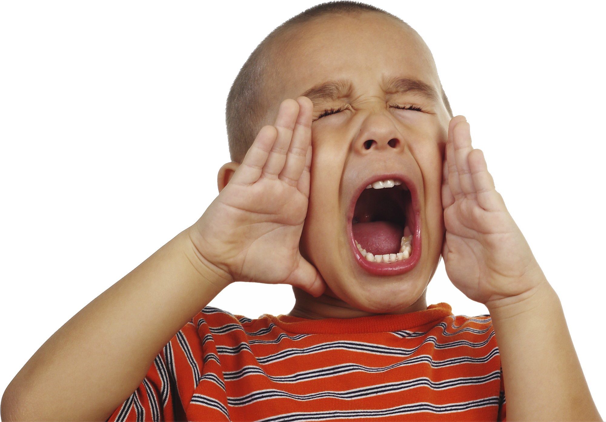 Shouting Boy with Cupped Hands