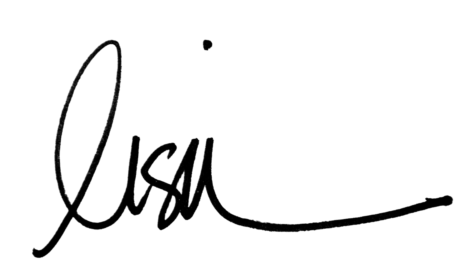 Black Handwritten Cursive Signature with Swoosh