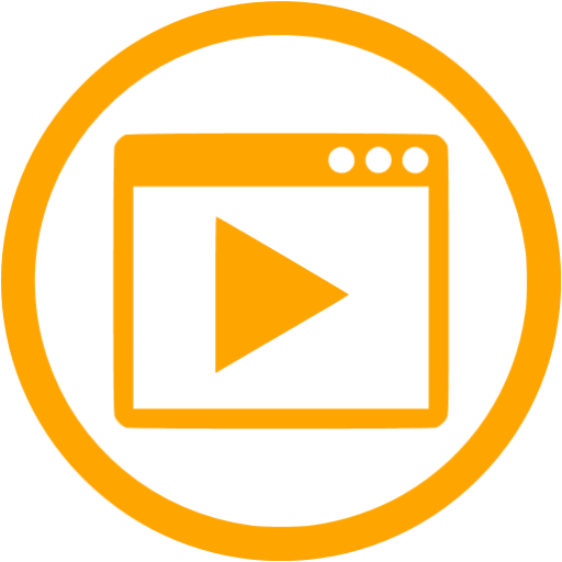Orange Play Button Browser Window Icon