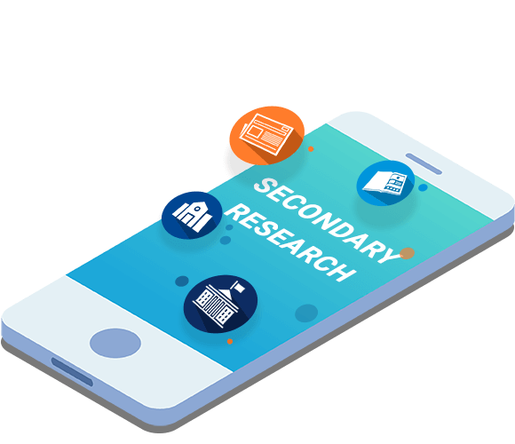 Isometric Smartphone Showing Secondary Research