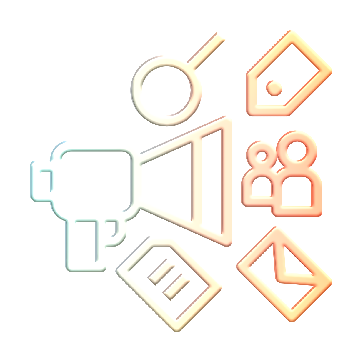Seo icon Marketing icon Campaign icon Digital Marketing Social Media Marketing Influencer Marketing Public Relations Email Marketing Advertising Agency t