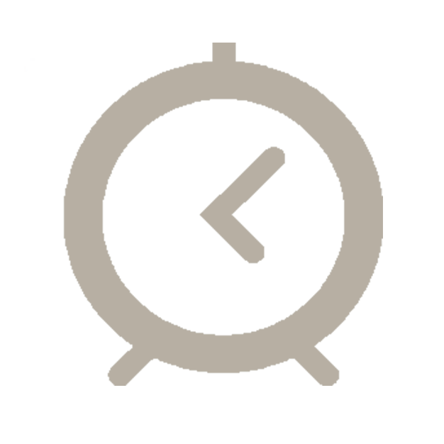 Grey Outline Alarm Clock Icon with Feet