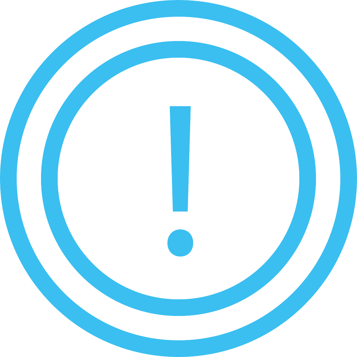 Light Blue Exclamation Mark Alert Icon