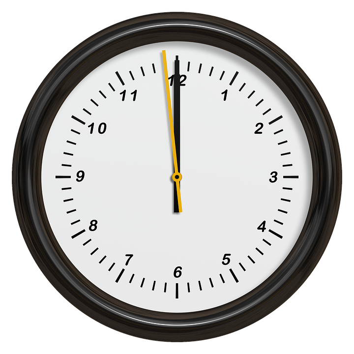 Round Wall Clock with Gold Second Hand