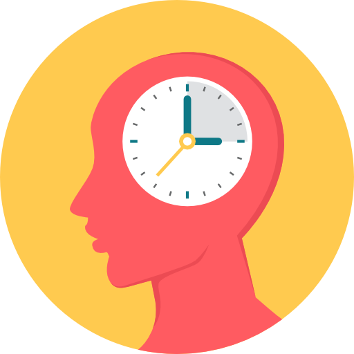 Red Head Profile with White Clock