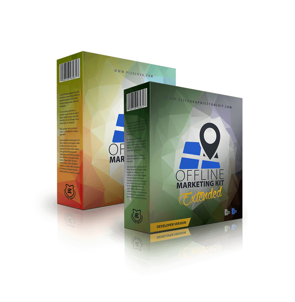 Offline Marketing Kit Software Boxes with Polygon Art
