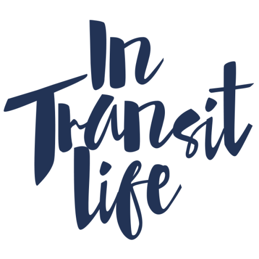 Navy Hand-Lettered in Transit Life Text