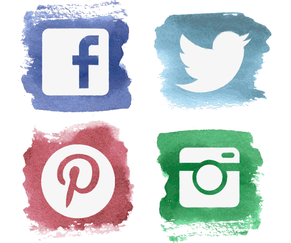 Social Media Icons Logo Social Network Business Cards Watercolor Painting Marketing Advertising Number transparent bac