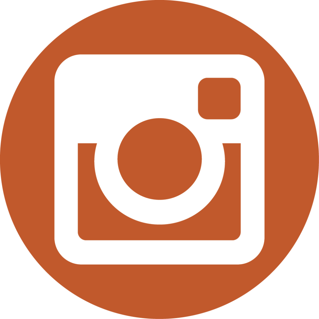 Instagram Camera Icon in Burnt Orange Circle