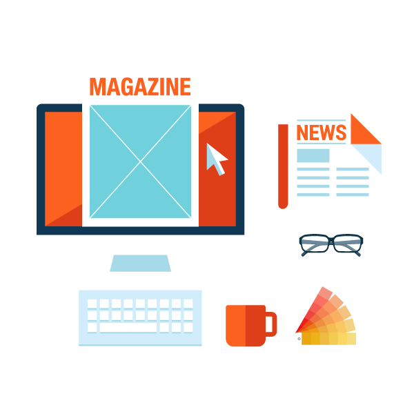 Flat Desktop Monitor with Magazine Layout