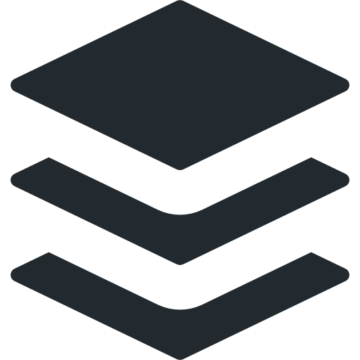 Dark Charcoal Stacked Layers Flat Icon