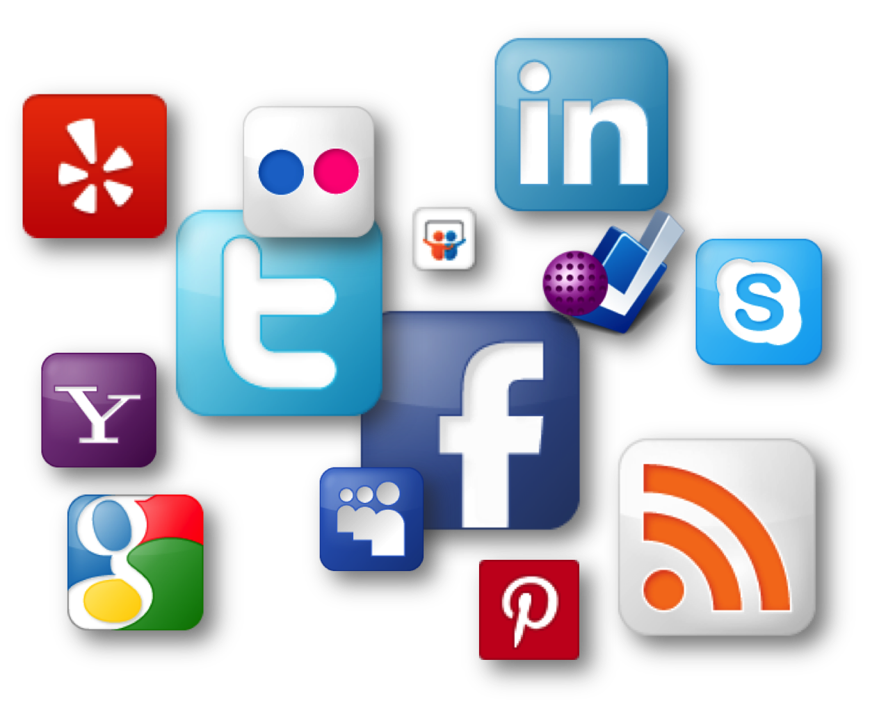 Glossy Social Media Icons Set