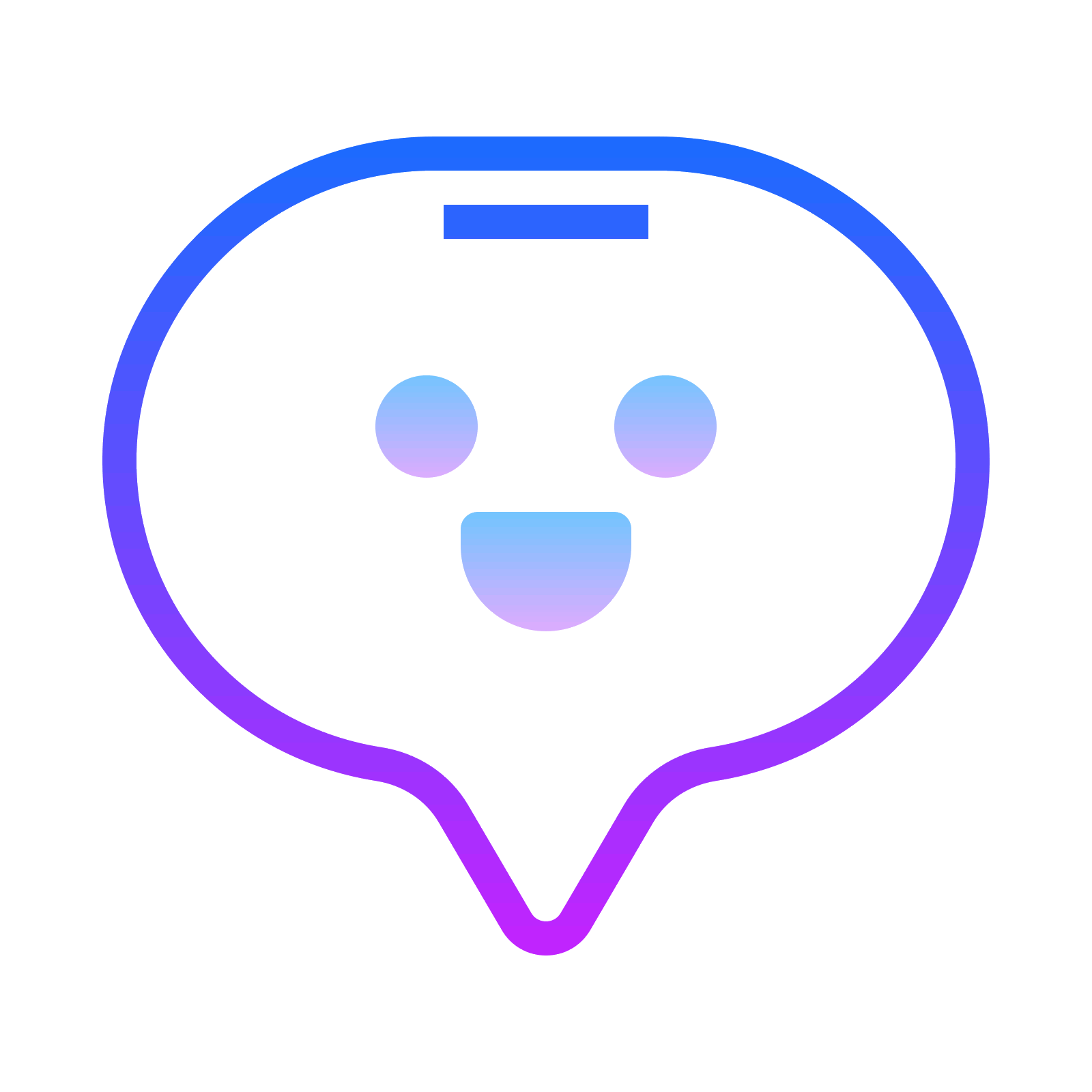 Cute Robot Chat Bubble with Gradient Outline