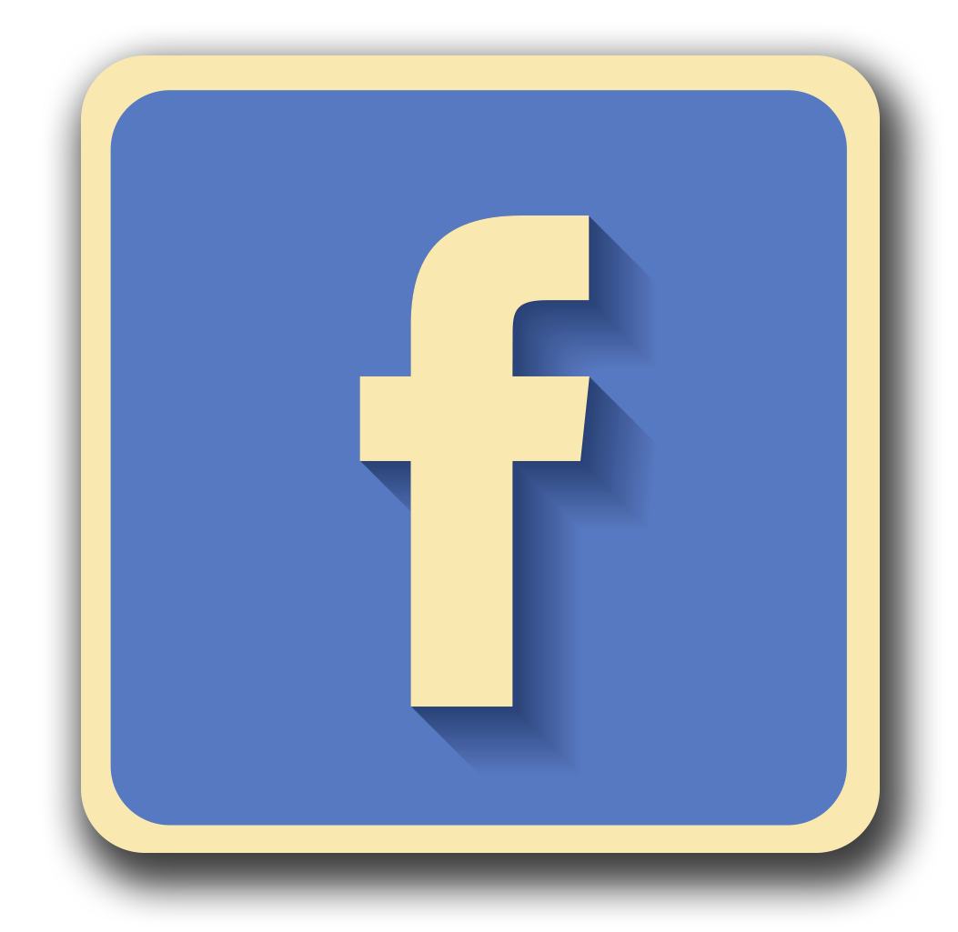 Cream and Blue Rounded Square Social Icon