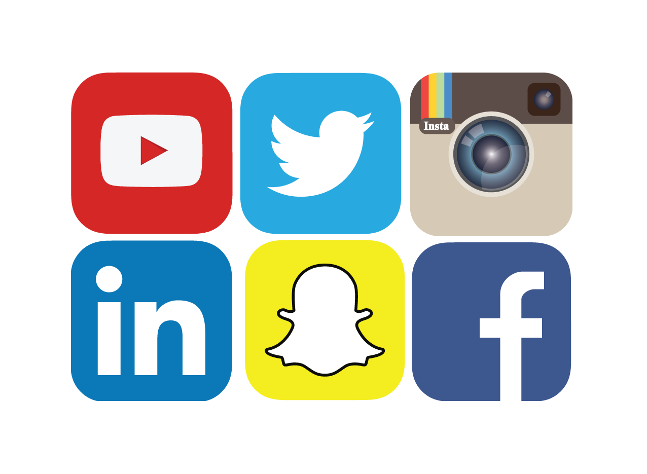 Six Rounded Social Media App Icons