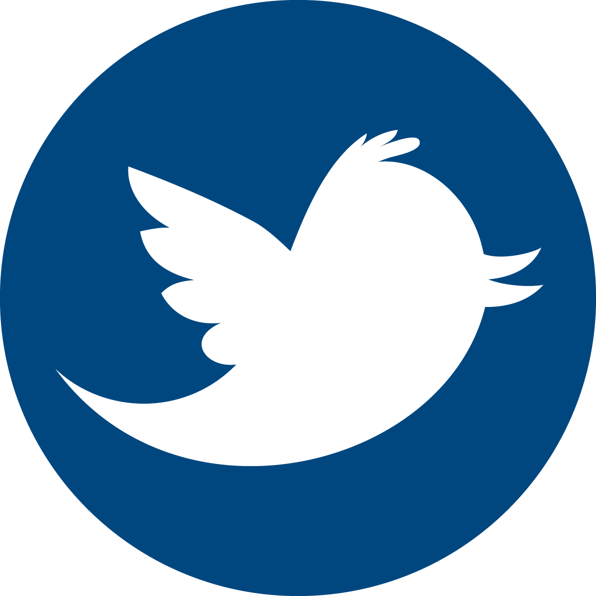 White Bird Silhouette on Dark Blue Circle