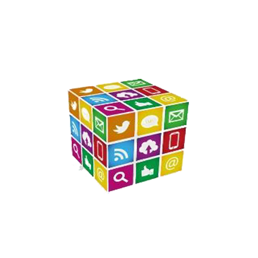 social media marketing cube flattened application software