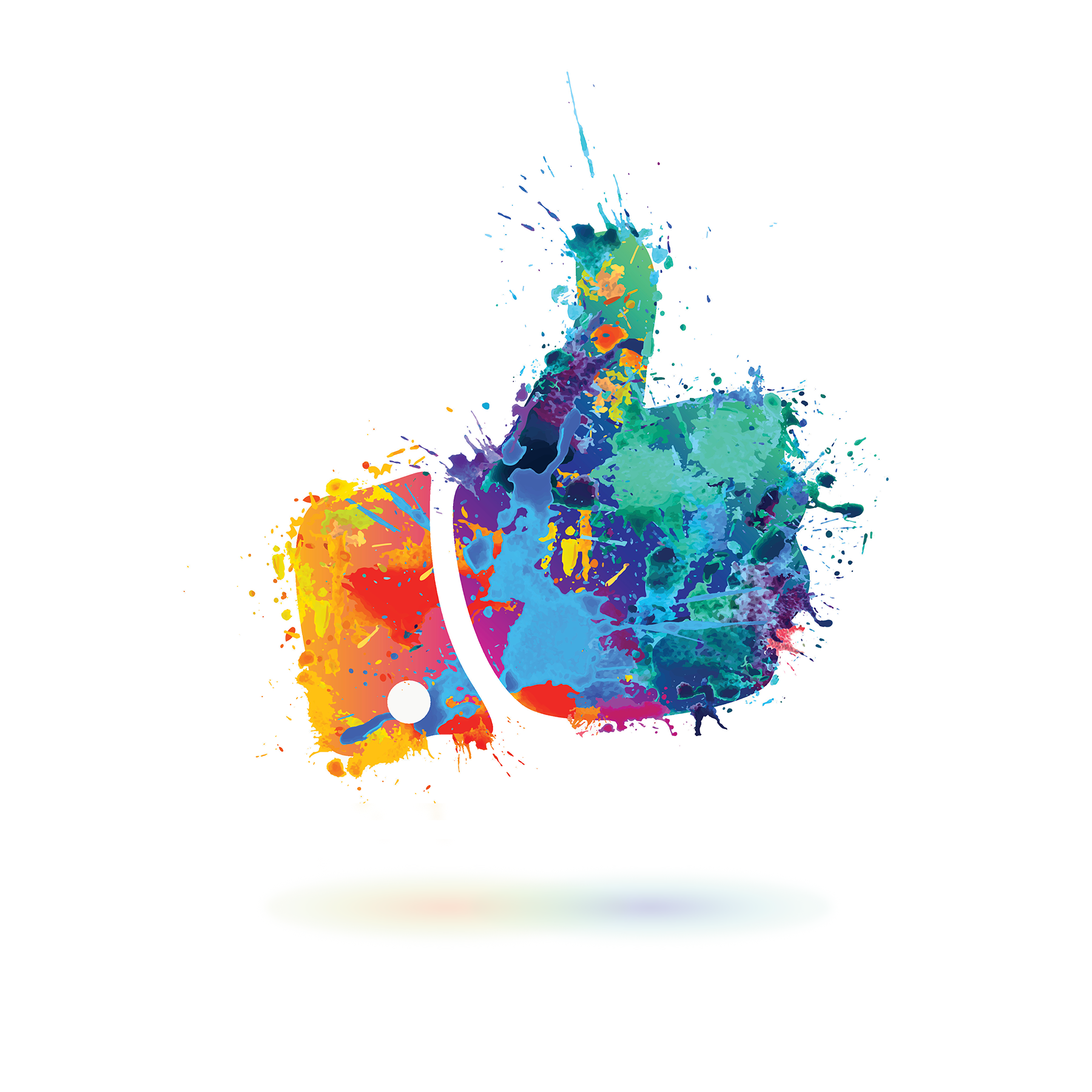 Rainbow Paint Splash Thumbs Up Icon