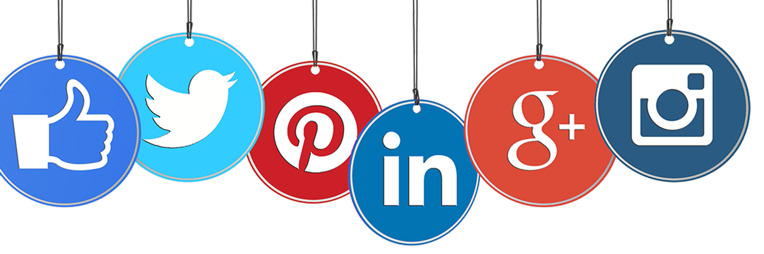 Hanging Round Social Media Icon Tags