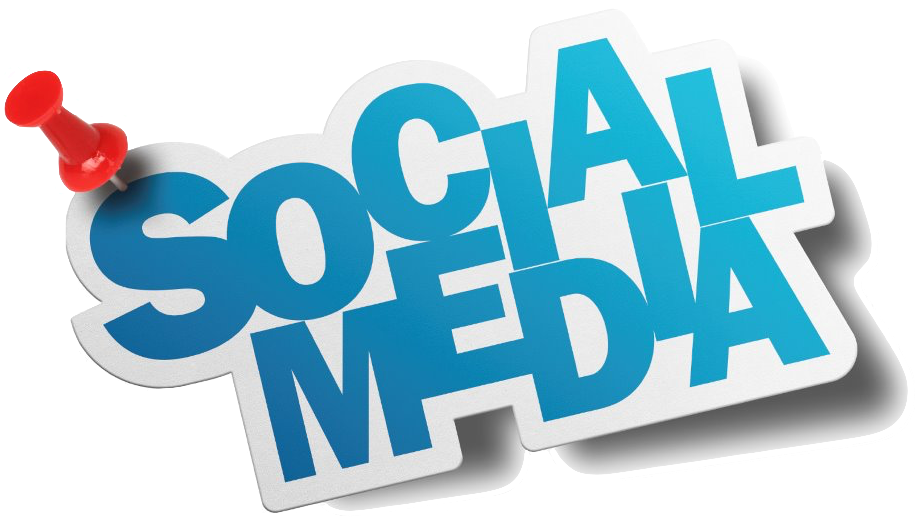 Bold Blue Social Media Sticker Label