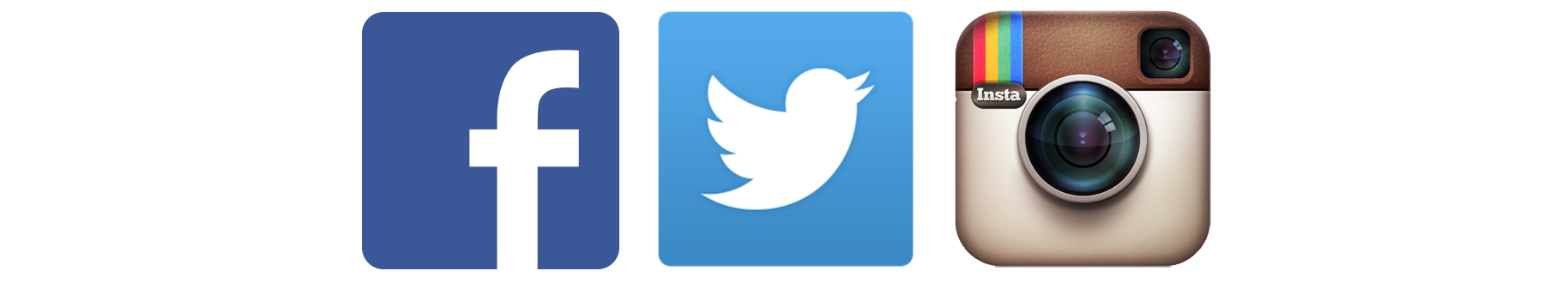 Three Rounded Blue Social Media Icons