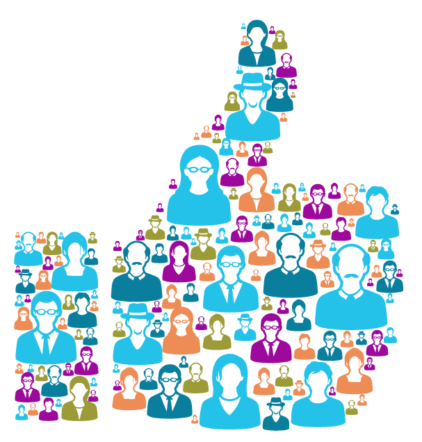 Thumbs Up Made of Colorful People Avatars