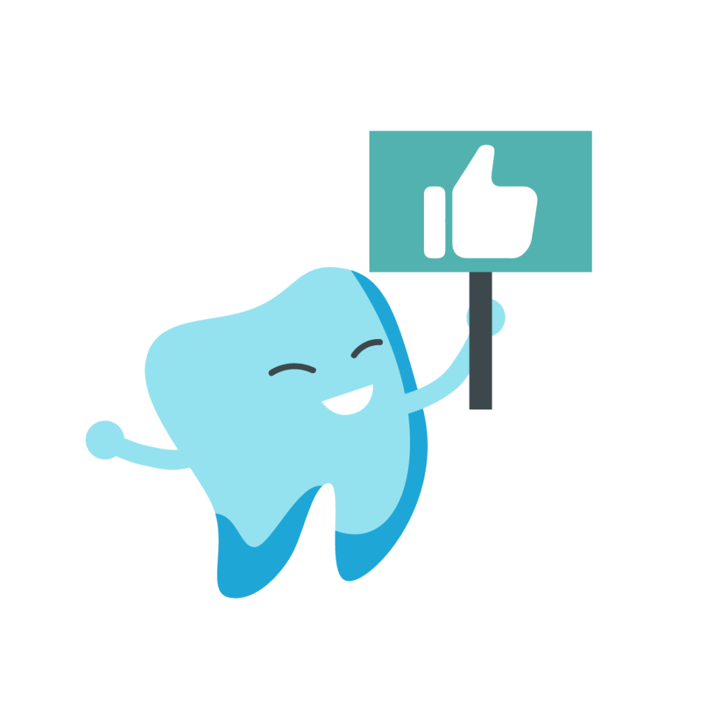 Smiling Cartoon Tooth Giving Thumbs-Up