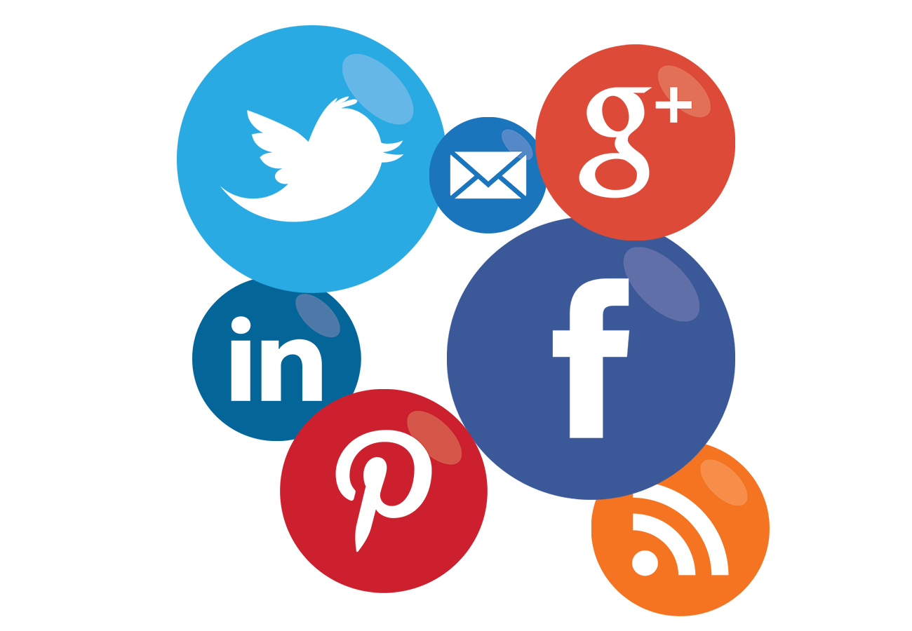 Colorful Social Media Icons Cluster Set