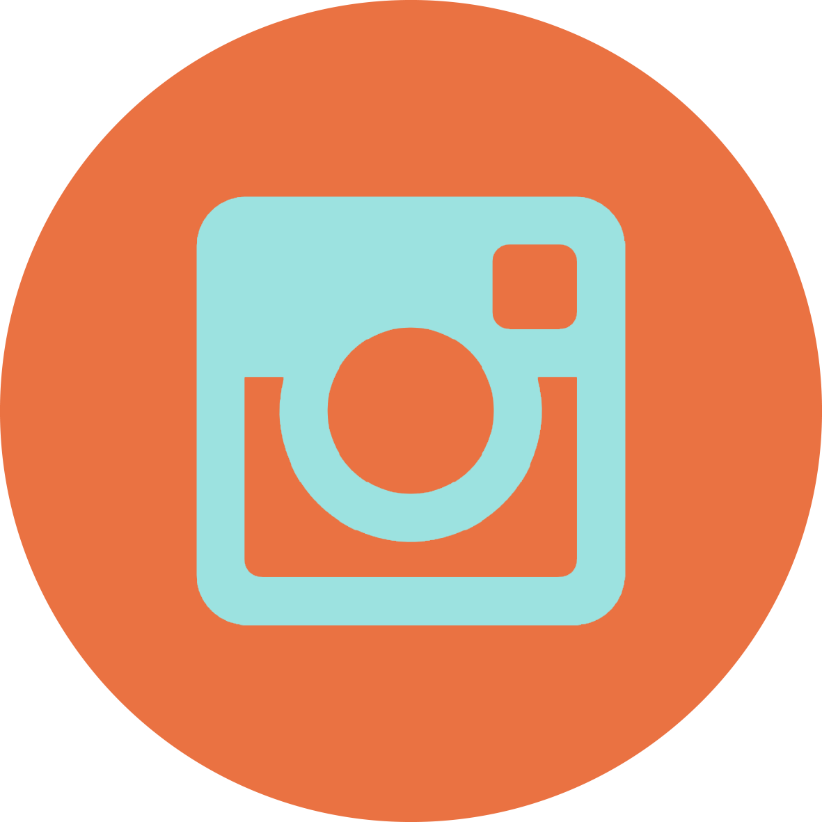Mint and Coral Camera Social Media Icon