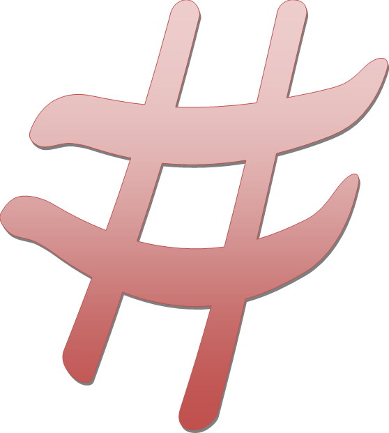 Pink Gradient Hashtag Symbol with Rounded Strokes