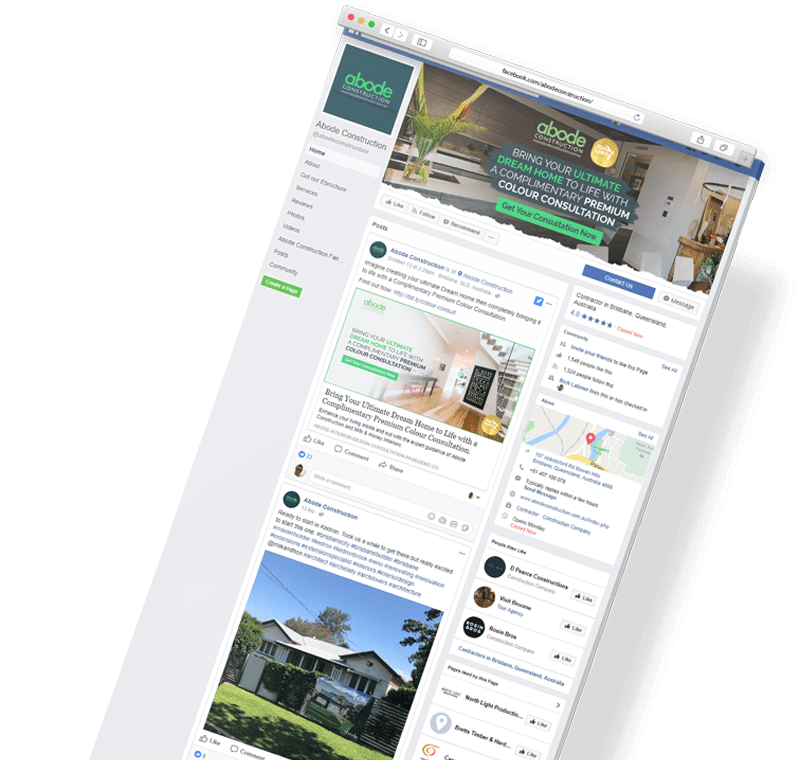 Tilted Browser Mockup of Facebook Business Page