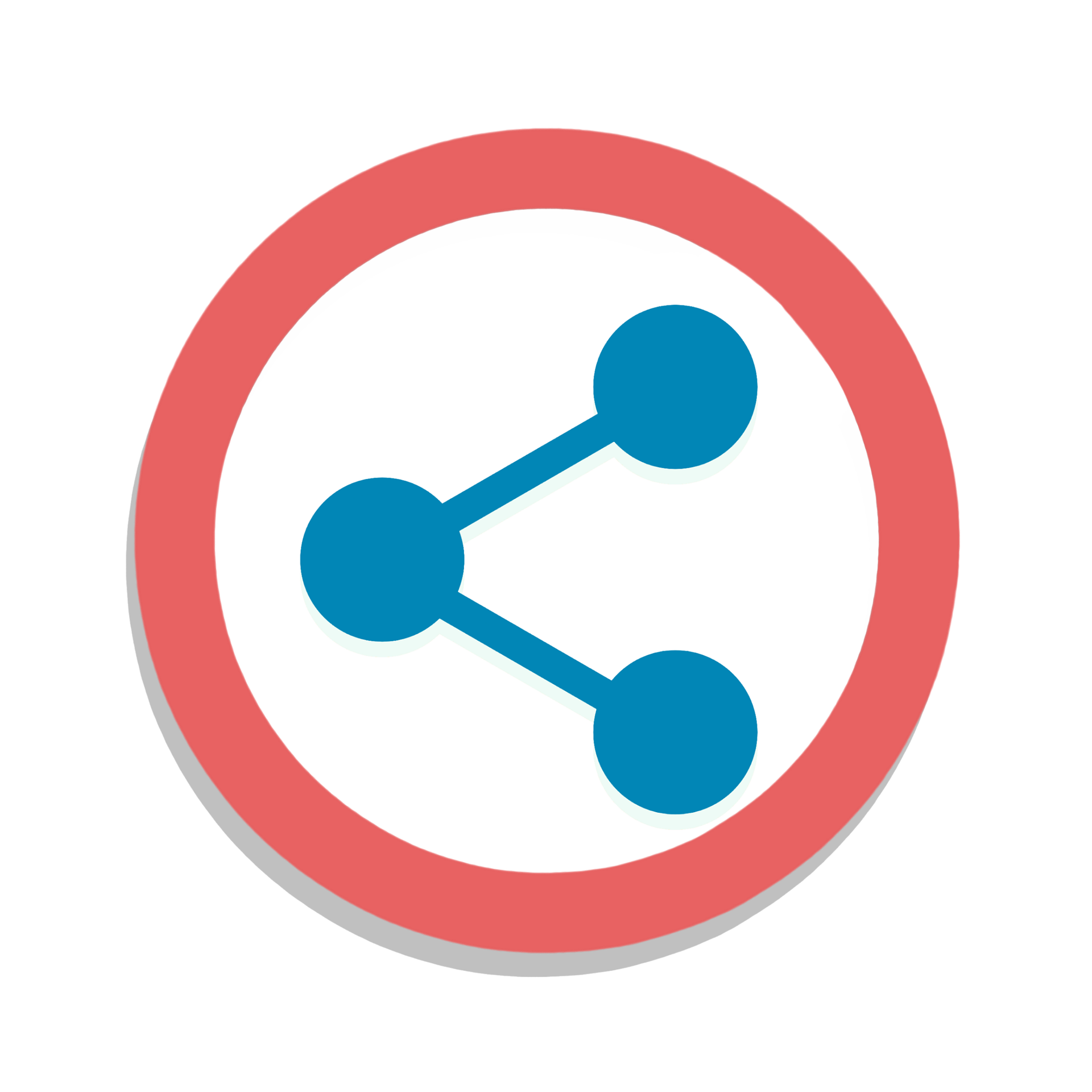 Blue Share Icon with Red Circle