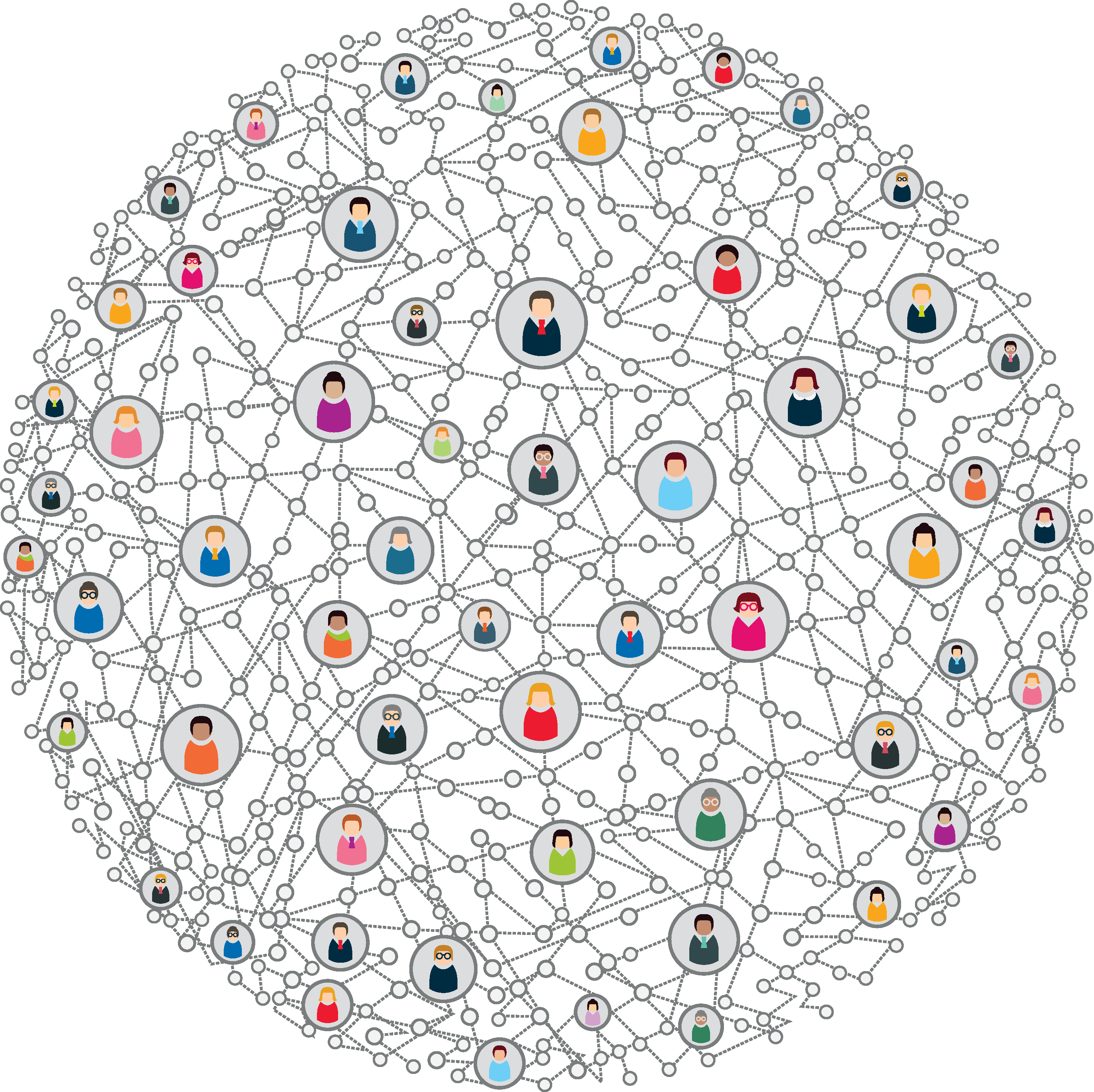 Circular Network of Connected Flat Avatars