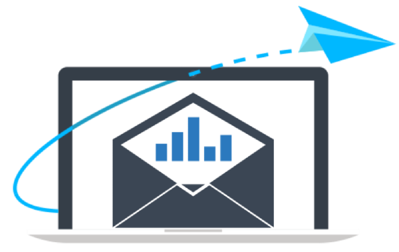 Email Analytics Icon with Blue Bar Chart