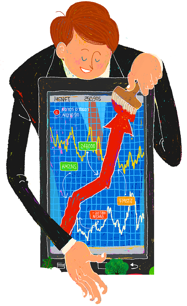 stock market pixta inc stock trader illustration cartoon stock market vector diagram